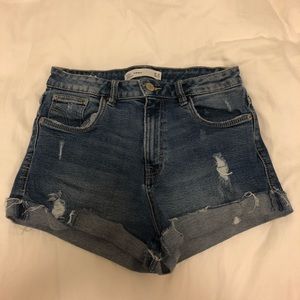 Zara High-Waisted Denim Shorts
